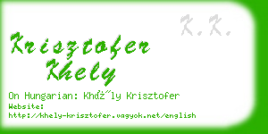 krisztofer khely business card